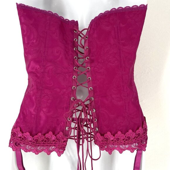 Elegant Women's Lace Halter Corset - Pink - Picture 10 of 16